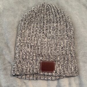 Love Your Melon Black and White Knit Beanie